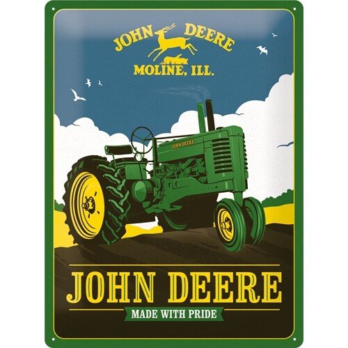 Blechschild John Deere – Made With Pride (30x40 cm)