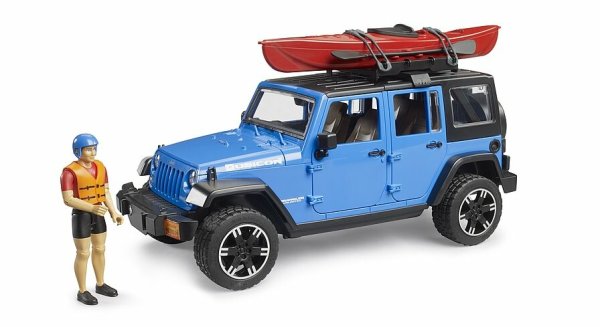 Jeep Wrangler Rubicon Unlimited Kajak und Radfahrer