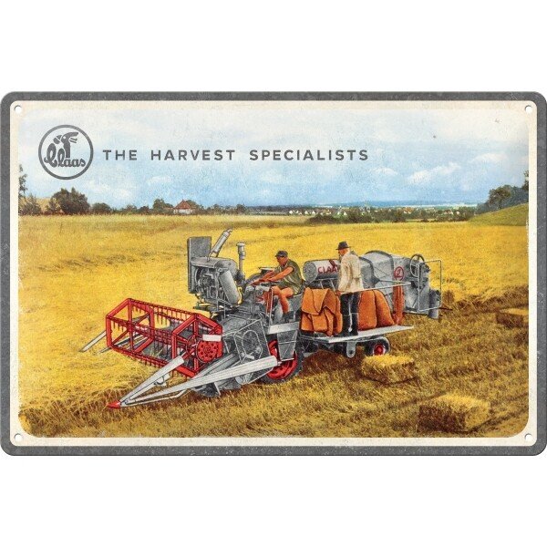 Blechschild Claas – The Harvest Specialists (20x30 cm)