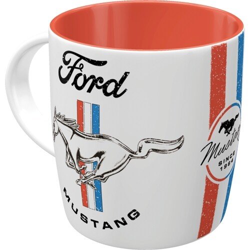 Keramiktasse Ford Mustang - Horse & Stripes Logo