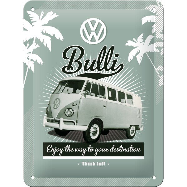 Blechschild VW Bulli – Retro (15x20 cm)