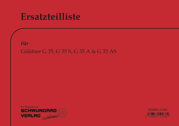 Güldner – Ersatzteilliste für G35, G35A, G35S und G35AS