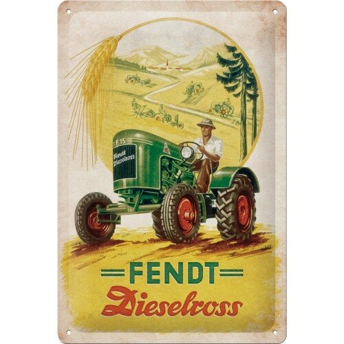 Blechschild Fendt – Dieselross (20x30 cm)
