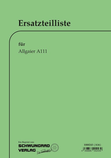 Allgaier – Ersatzteilliste für A111