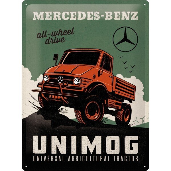 Blechschild Mercedes-Benz – Unimog (30x40 cm)