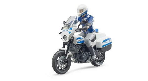 bworld Scrambler Ducati Polizeimotorrad und Polizist