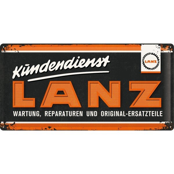 Blechschild Lanz – Kundendienst (25x50 cm)