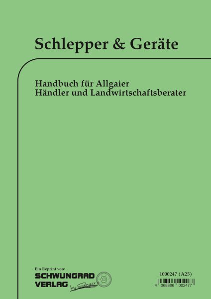 Allgaier Schlepper und Geräte – Handbuch für Händler und Landwirtschaftsberater