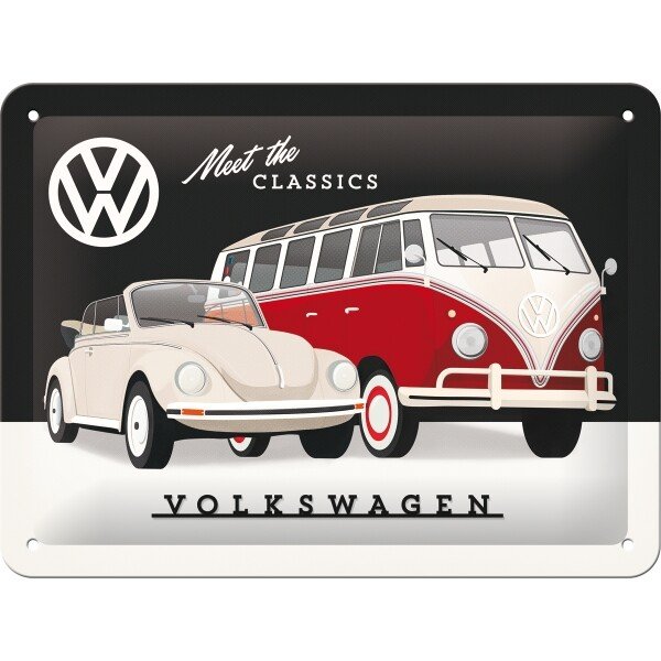 Blechschild VW – Meet The Classic (15x20 cm)