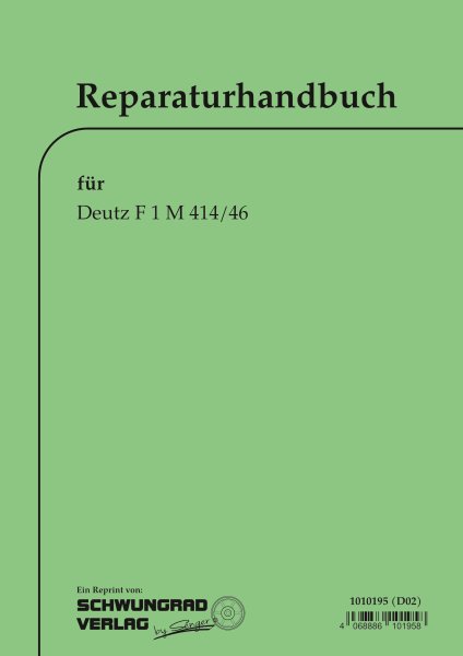 Deutz – Reparaturhandbuch für F1M414/46